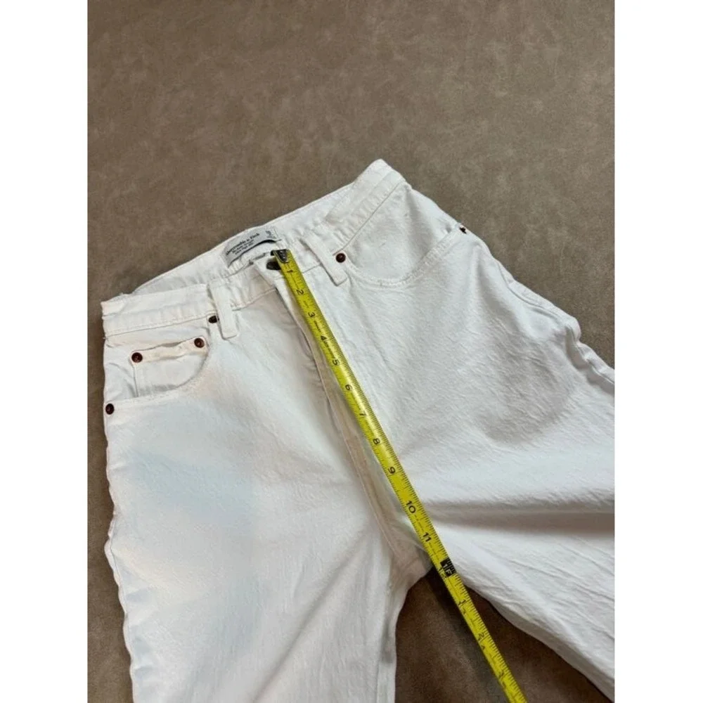 Abercrombie & Fitch Womens The Ankle Straight Ultra High Rise White Jeans 26/2 R